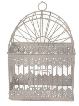 Cage m&eacute;tal blanche 