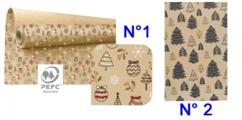 Papier cadeau kraft Noel