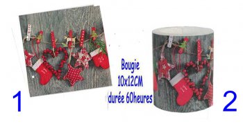 Serviette et bougie de Noel