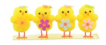 12 Poussins En Chenille De Soie MÉGACRÉA | 2.5cm | Déco Jaune | Embellissement DIY