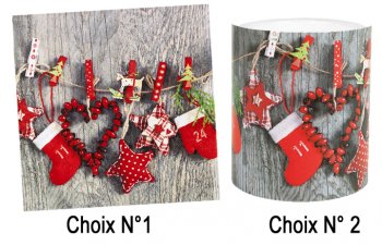 Serviette et bougie de Noel