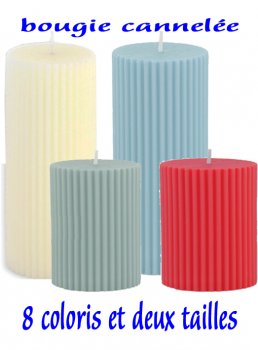 Bougie colonne cannelée 50X150
