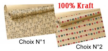 Papier cadeau kraft Noel