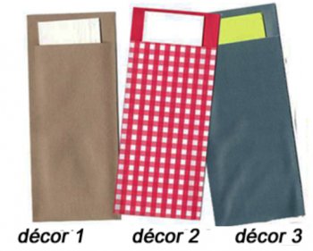 Pochettes à couverts en papier avec serviettes - Paquet de 100