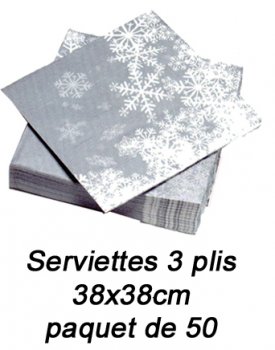 Serviette de Noël en papier kaleidoscope Argent
