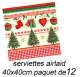 Serviette non tissé Noël Traditionnel