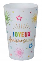 Gobelet r&eacute;utilisable anniversaire