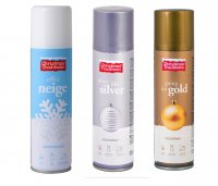 neige, peintures et paillettes