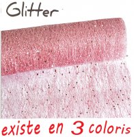 Chemin de table Glitter parsemé de pépites brillantes Or, Argent, ou Rouge - 5m x 30cm