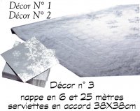 Nappe de Noël Kaleidoscope argent et cristaux de Neige